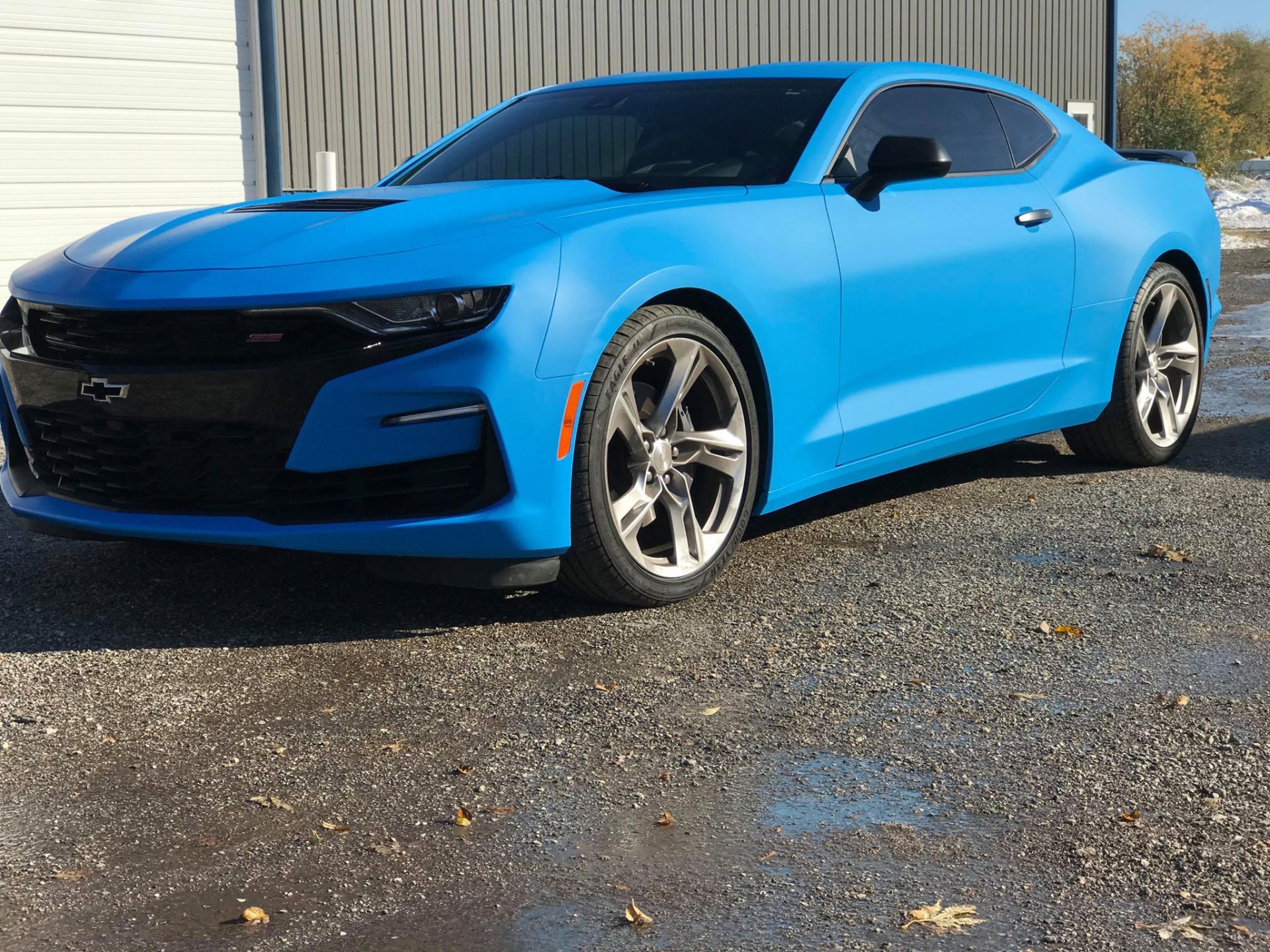 Blue Camaro Sports Car